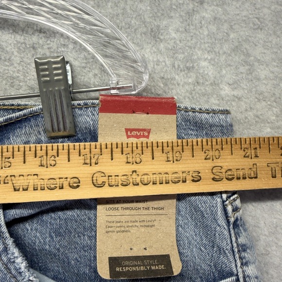 Levis 559 Jeans Mens 40x30 Blue Light Wash Relaxed Straight Leg Stretch Denim - Picture 3 of 10